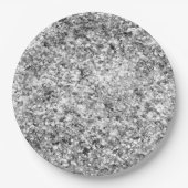 Silver Glitter Sparkle Papieren Bordje (Voorkant)