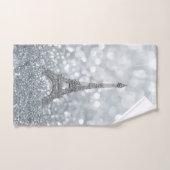 Silver Glitter Sparkle Paris Eiffel Tower Glam Bad Handdoek (Handdoek)