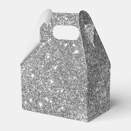 Silver Glitter Sparkles Bedankdoosjes (Voorkant Zijde)