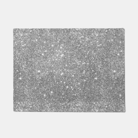 Silver Glitter Sparkles Deurmat (Voorkant)