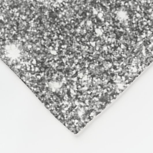 Silver Glitter Sparkles Fleece Deken (Hoek)