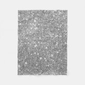 Silver Glitter Sparkles Fleece Deken (Voorkant)