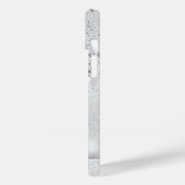 Silver glitter sparkles name script stijlvol Case-Mate iPhone case (Achterkant / Links)
