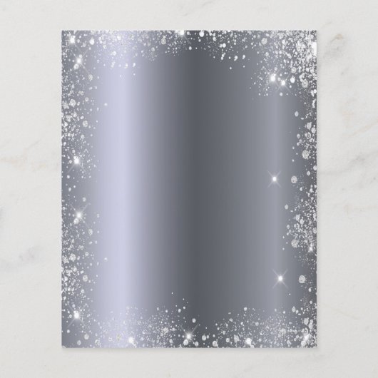 Silver glitter sparkles script bar menu (Achterkant)