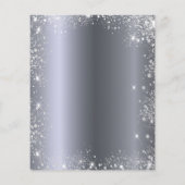 Silver glitter sparkles script budget bar menu (Achterkant)