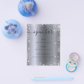 Silver glitter sparkles script budget bar menu (Enkel)
