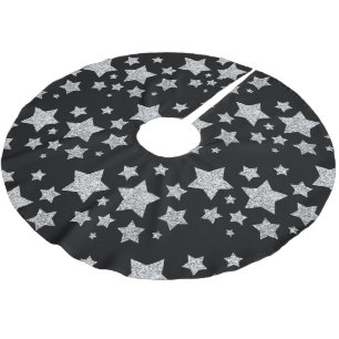 Silver glitter sparkles Stars patroon zwart Kerstboom Rok