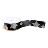 Silver glitter sparkles Stars patroon zwart Lint (Spoel)