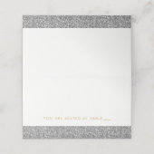 Silver Glitter Sparkly Grey Escort Place Kaarten (Buitenkant ongevouwen)