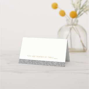 Silver Glitter Sparkly Grey Escort Place Kaarten