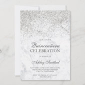 Silver glitter sparmer marmer kaart (Voorkant)