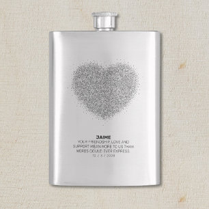Silver Glitter Specialized BRIDAL PARTY Hip Flask Flacon