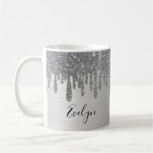 Silver Glitter Specialized Ceramic Coffee Mok