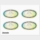 Silver Glitter Stars Product Labels Blauwgroen Gee (Vel)