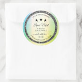 Silver Glitter Stars Product Labels Blauwgroen Gee (Tas)