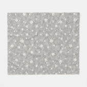 Silver Glitter Stars Snowflakes Fleece Blanket (Voorkant (Horizontaal))