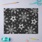 Silver Glitter Stars & Snowflakes Tissuepapier (Craft)