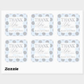 Silver Glitter Stippen Baby Blue Bedankt Label (Vel)