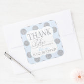 Silver Glitter Stippen Baby Blue Bedankt Label (Envelop)