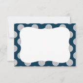 Silver Glitter Stippen Navy Blue Modern Dank u Bedankkaart (Achterkant)