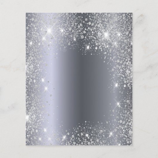 Silver glitter stofelegant bruiloft flyer (Achterkant)