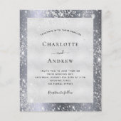 Silver glitter stofelegant bruiloft flyer (Voorkant)