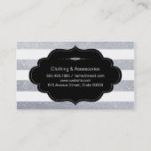Silver Glitter | Stripes Visitekaartje (Achterkant)