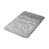Silver Glitter Stylish Custom Monogrammed Glam Badmat (Gekanteld)