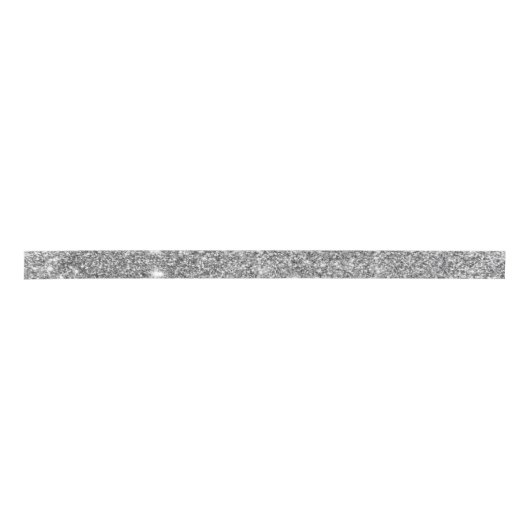 Silver Glitter Stylish Kerstsatin Ribbon Lint (Voorkant)