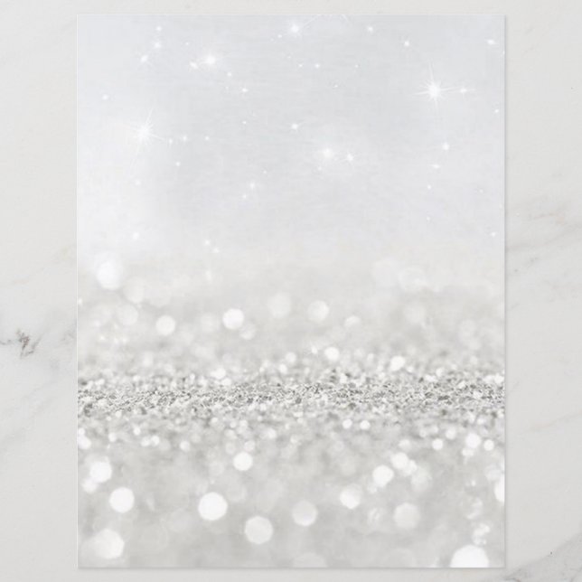 Silver Glitter Texture Scrapbook Paper (Voorkant)