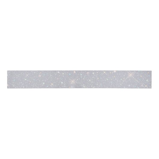 Silver Glitter Texture White Sparkling Diamond Grosgrain Lint (Voorkant)