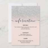 Silver glitter time line bachelorette weekend kaart (Achterkant)