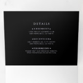 Silver Glitter Trifold Fold Wedding Uitnodiging (Binnenzijde eerst)
