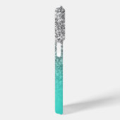 Silver Glitter Turquoise Ombre Personalized Case-Mate iPhone Case (Achterkant / Rechts)