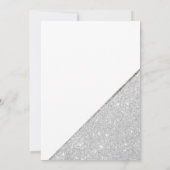 Silver glitter-typografie witte bruiloft kaart (Achterkant)
