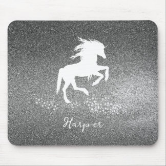 Silver Glitter Unicorn Muismat