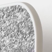 Silver Glitter Violet Paarse Ombre Modern Script Pickleball Paddle (Links Detail)