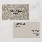 Silver Glitter Visitekaartje (Voorkant / Achterkant)