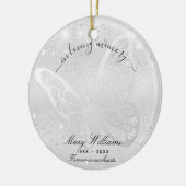 Silver glitter vlinder foto-herdenking keramisch ornament (Links)