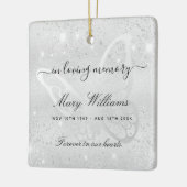 Silver glitter vlindermonument keramisch ornament (Links)