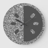 Silver Glitter Wall klok (Voorkant)