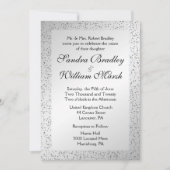 Silver Glitter Wedding Invitation 5"x 7" Kaart (Voorkant)