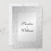 Silver Glitter Wedding Invitation 5"x 7" Kaart (Achterkant)