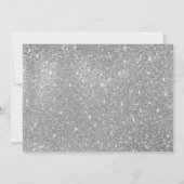 Silver Glitter Wedding Invitation Kaart (Achterkant)