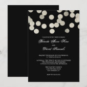 Silver Glitter Wedding Invitation Kaart (Voorkant / Achterkant)