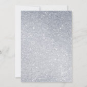 Silver Glitter Wedding Invitation Kaart (Achterkant)