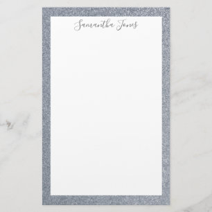 Silver Glitter Wedding Party Gepersonaliseerd Briefpapier