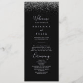 Silver Glitter Wedding Programme Programma (Voorkant)