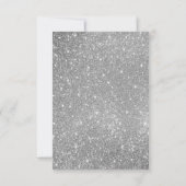 Silver Glitter Wedding RSVP Kaart (Achterkant)