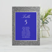 Silver Glitter Wedding Seating Chart (Staand voorkant)